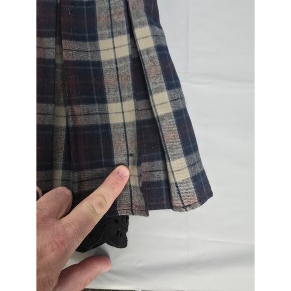 Y2K Plaid Pleated Micro Mini Skirt XS Academia Preppy School Girl Goth ChouYatou - Picture 5 of 5